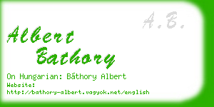 albert bathory business card